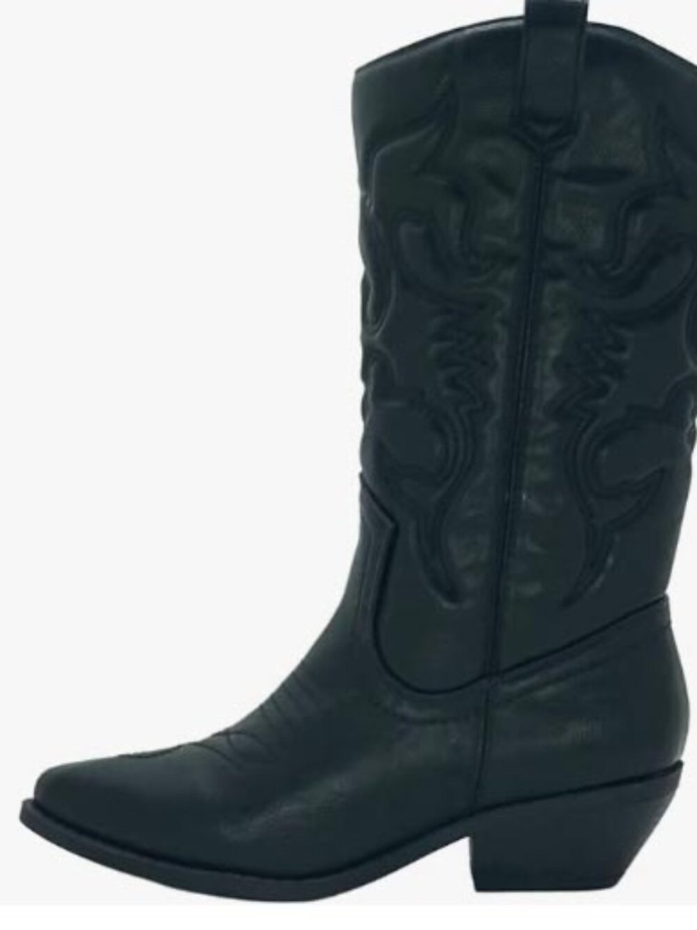 Soda RENO ~ Women's Western Cowboy Stitched Black Boots